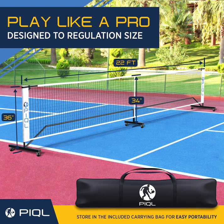 PIQL Portable Pickleball Net System with Wheels